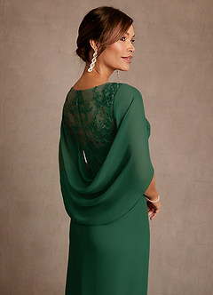 Azazie Forums vestidos de madre de la novia Vestido de Verde Oscuro de Encaje de Corte en A image5