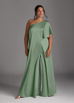Azazie Hagretta Mère de la mariée Robes Robe Combinaison/Tailleur Pantalon en Satin extensible Matcha image9