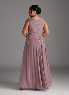 Azazie Ainsling Abiti per la Madre della Sposa Abito A-Line in Chiffon in Pizzo con Scollo Quadrato Rosa Polverosa image16