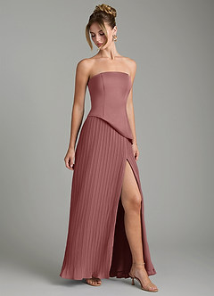 Azazie Tierney Bridesmaid Dresses Desert Rose A-Line Strapless Chiffon Convertible Dress image6