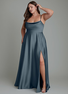 Azazie Elle Brautjungfernkleider A-Linie Plissee Stretch-Satin Kleid Zwielichtviolett image11