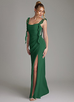 Azazie Jessamine Bridesmaid Dresses Dark Green Mermaid Corset Chiffon Dress image6