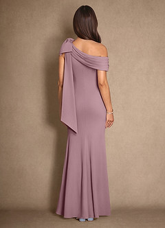 Azazie Myers Mother of the Bride Dresses Dusty Rose Mermaid Pleated Stretch Crepe Dress image2