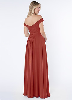 Azazie Audrianna Abiti da Damigella Abito Convertibile A-Line in Chiffon Riunioni a spalle scoperte Terracotta image4