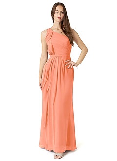 Azazie Sharon laatste Uitverkoop Jurk van Chiffon met A-Lijn One-Shoulder Zonsondergang image1