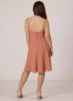 Azazie Kalie Junior MAI TAI A-Line with Belt Chiffon Dress image2