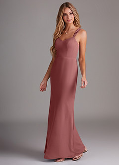 Azazie Denice Brautjungfernkleider Etui Gefaltet Chiffon Kleid Amethyst image3