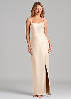 Azazie Calandra Suknie dla druhen Osłona Pofałdowany Szyfon Do ziemi Sukienka image5