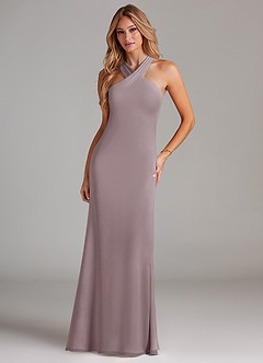 Azazie Doretta Bridesmaid Dresses Dusk Mermaid Pleated Chiffon Dress image3