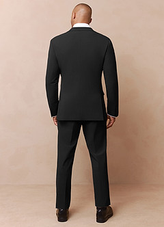 front Savile Black Wool Blend Suit