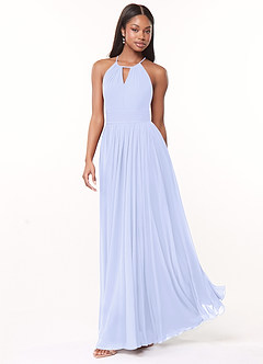 Azazie Cherish Robes de demoiselle d'honneur Robe Trapèze en Mousseline de soie Plissée Lavande image3