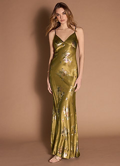 Rochelle Antique Gold Maxi Dress Azazie