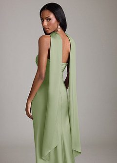 Azazie Saylor Brudtärnklänningar Klä av Sjöjungfru i Stretch Satin Axelbandslös Dusty Sage image7