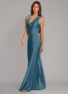Azazie Cheryl Robes de demoiselle d'honneur Robe Sirène en Satin extensible Bermude image3
