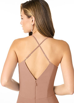 Azazie Carolina Bridesmaid Dresses Champagne Rose Mermaid Ruched Chiffon Dress image5