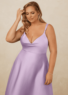Christian Siriano Bridal for Azazie 1001 Robes de demoiselle d'honneur Robe Trapèze en Satin extensible Encolure en Forme de Cœur Frostiges Flieder image16