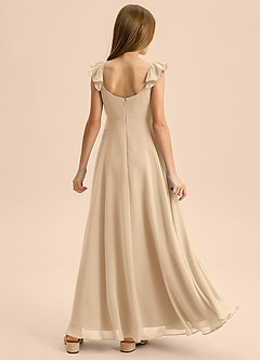 Azazie Carmin Junior Klä av A-Line i Chiffong Rynkad image2