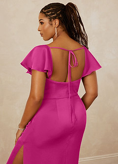 Christian Siriano Bridal for Azazie 1005 Bridesmaid Dresses Fuchsia Sheath Sweetheart Neckline Stretch Satin Dress image10