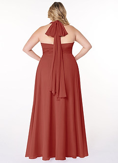 Azazie Fifi Bridesmaid Dresses Terracotta A-Line Strapless Chiffon Convertible Dress image13