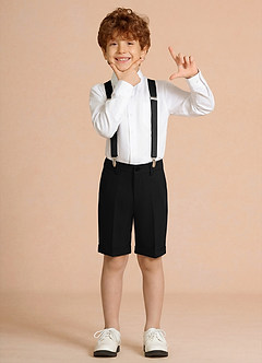 front Oliver 블랙 보이 쇼츠 정장 3피스 세트