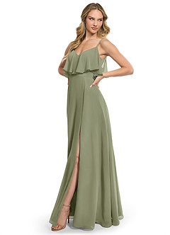 Azazie Jean Bridesmaid Dresses Pistachio A-Line Chiffon Convertible Dress image3