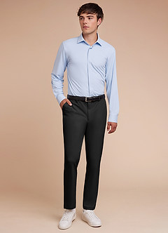 front Vincent Noir Pantalon habillé structuré et extensible