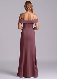 Azazie Luciana Bridesmaid Dresses Sangria Sheath Off the Shoulder Chiffon Convertible Dress image2