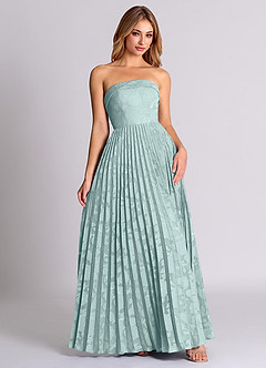 Azazie Mariana Bridesmaid Dresses Mist A-Line Strapless Floral Burnout Convertible Dress image5