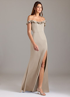 Azazie Callie Bridesmaid Dresses Frost A-Line Ruched Stretch Satin Convertible Dress image6