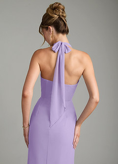 Azazie Arnelle Bridesmaid Dresses Lilac Sheath Pleated Chiffon Dress image6