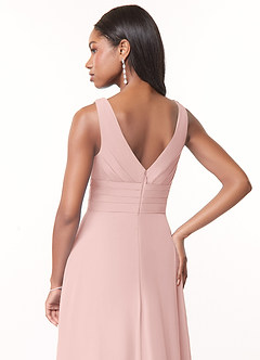 Azazie Julianna Bridesmaid Dresses Powder Pink A-Line Chiffon Dress image4