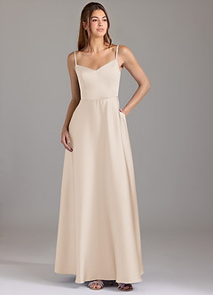 Azazie Marley Bridesmaid Dresses White Alabaster A-Line Off the Shoulder Stretch Satin Convertible Dress image3