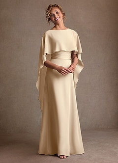 Azazie Marilla 신부의 어머니 드레스 A라인 주름진 쉬폰 플로어 길이 드레스 image6