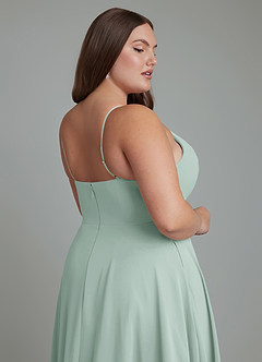 Azazie Amani Bridesmaid Dresses Agave A-Line Pleated Chiffon Dress image13