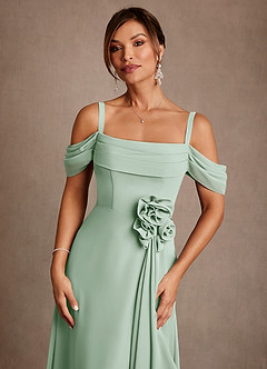 Azazie Amherst Mother of the Bride Dresses Agave A-Line Off the Shoulder Chiffon Dress image5