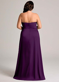 Azazie Wren Bridesmaid Dresses Grape A-Line Strapless Stretch Satin Convertible Dress image9