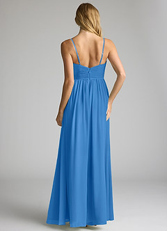Azazie Alia Bridesmaid Dresses Blue Jay A-Line Pleated Chiffon Dress image5