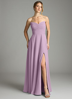 Azazie Ayla Abiti da Damigella Abito A-Line in Chiffon Scollo a Cuore Glicine image5