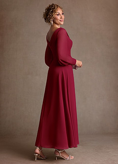 Azazie Paterson Suknie dla Matki Panny Młodej Linia A Pofałdowany Szyfon Długość kostki Sukienka image4