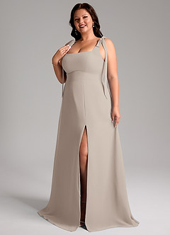 Azazie Debra Bridesmaid Dresses Frost A-Line with Pockets Chiffon Convertible Dress image4