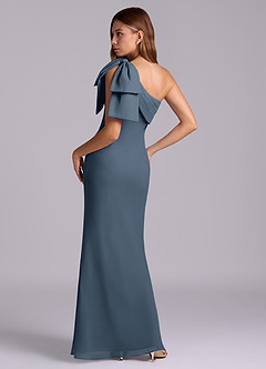 Azazie Yuanna Bridesmaid Dresses Neptune Mermaid One Shoulder Chiffon Dress image6