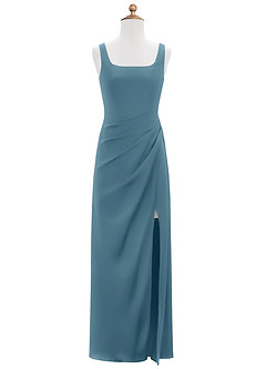 Azazie Mero Junior Bermuda Mermaid Pleated Stretch Satin Dress image6