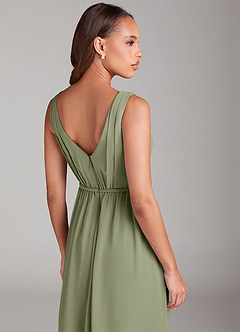 Azazie Tanicia Bridesmaid Dresses Pistachio A-Line Pleated Chiffon Dress image6