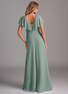 Azazie Lainey Bridesmaid Dresses Silver Sage A-Line with Pockets Chiffon Dress image7