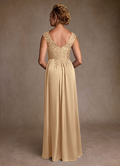 Azazie Amethyst Mother of the Bride Dresses Champagne A-Line Lace Dress image2