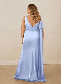 Christian Siriano Bridal for Azazie 1011 Final Sale Ice Mermaid Bow Stretch Satin Dress image19