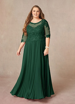 Azazie Corinne Mother of the Bride Dresses Dark Green A-Line Sequins Chiffon Dress image8