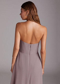 Azazie Wren Bridesmaid Dresses Dusk A-Line Side Slit Chiffon Convertible Dress image7