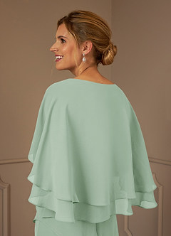 Azazie OHara Mère de la mariée Robes Robe Trapèze en Mousseline de soie Col V Agave image7