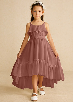 Azazie Karmen Flower Girl Dresses Cedar Rose A-Line Ruched Chiffon Dress image1